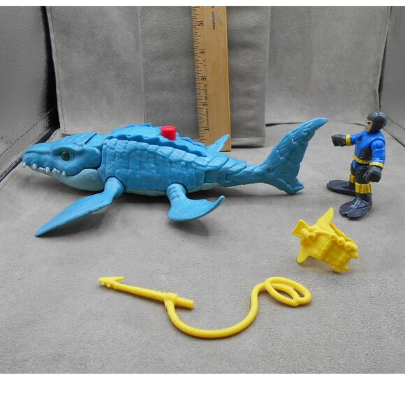Imaginext Jurassic World 2018 Mosasaurus & Diver Playset Complete - Picture 6 of 9